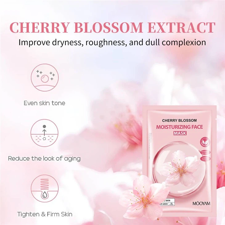 MOOYAM Sakura Moisturizing Facial Mask – Bloom With Dewy, Petal-Soft Skin!